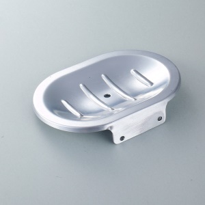 Porte-savon de salle de bain mural sans perforation en aluminium noir