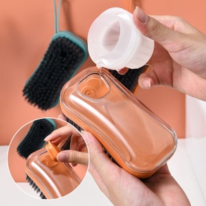 Brosse de nettoyage à poils doux distributeur de savon avec sangle à accrocher