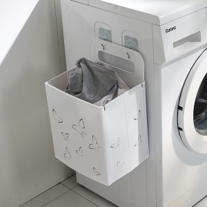 Panier à linge sale pliable   multifonctionnel sans perforation murale