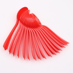 Cuillère en plastique jetable rouge épaissie longueur 14cm