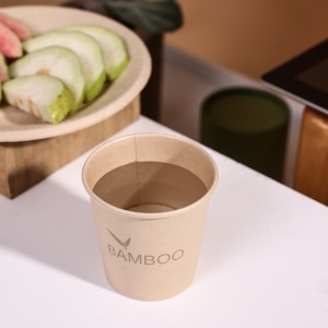 Gobelet en papier jetable fibre de bambou brun écologique