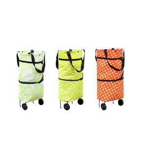 Sac à provisions pliable avec roulettes pour courses Fermeture bouton
