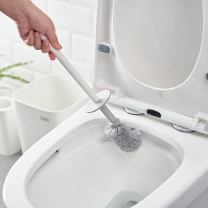 Brosse de toilette à long manche deux pièces en laine douce suspension murale