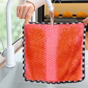 Chiffon en peluche de corail absorbant avec accroche
