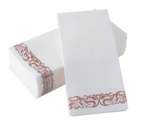 Serviette de table jetable en dentelle dorée papier en Pâte de bois vierge
