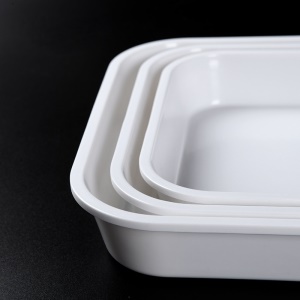 Plateau blanc rectangle imitation porcelaine épaissie