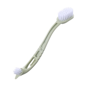 Brosse à chaussures de nettoyage à deux têtes avec poils fins PP à long manche
