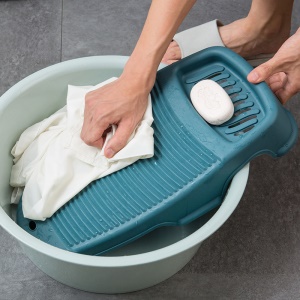 Mini Planche à laver en plastique antidérapante avec porte-savon