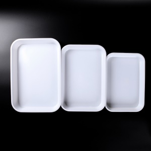 Plateau blanc rectangle imitation porcelaine épaissie