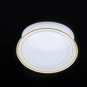 Assiette jetable en plastique PS épaissi 19cm * 19cm