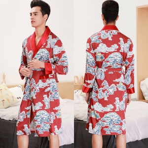 Pyjama homme à manches longues en soie