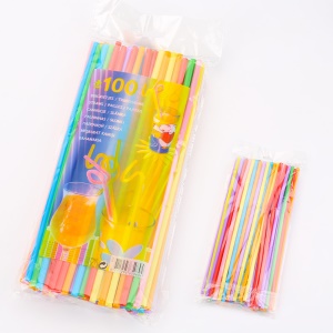 Pailles jetables en plastique pliées colorées 4000PCS