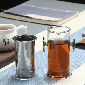 Tasse à thé  en verre et acier inoxydable résistant aux hautes températures