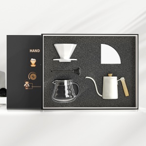 Ensemble de cafetière manuelle (cafetière + pot de partager + tasse de filtre + papier filtre + thermomètre)