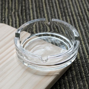 Cendrier verre transparent rond