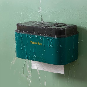 Boîte de rangement de serviettes en papier de salle de bains murale sans perforation imperméable à l'eau