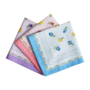 Petit mouchoir en coton floral