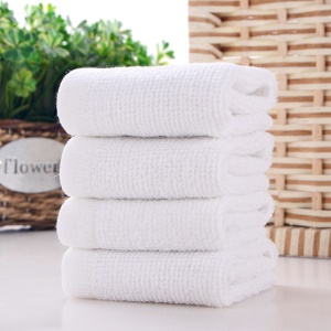 Serviette blanche jetable en coton tissé plat