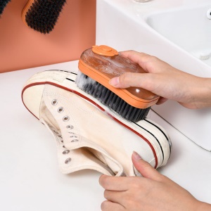 Brosse de nettoyage à poils doux distributeur de savon avec sangle à accrocher