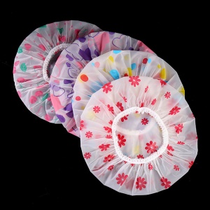 Bonnet de douche épaissi imperméable et givré dentelle imprimée
