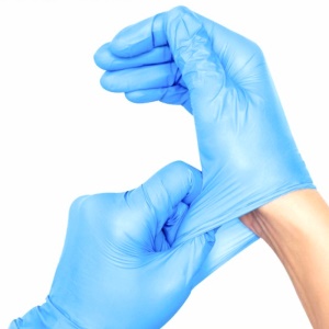 Gants jetables de nettoyage en nitrile bleu 0,11 mm d'épaisseur