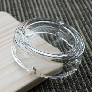 Cendrier verre transparent rond