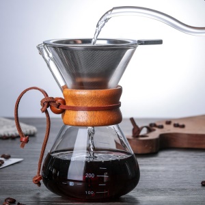 Cafetière manuelle en verre avec filtre verre résistant à la chaleur 400ml