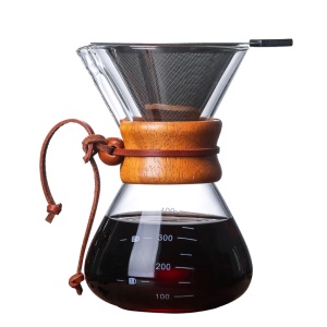 Cafetière manuelle en verre avec filtre verre résistant à la chaleur 400ml