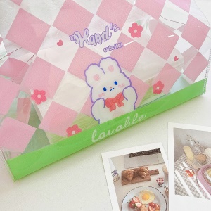 Boîte à mouchoirs en PVC avec motif carreaux transparent
