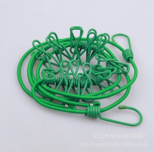 Corde à linge d'extérieur portable coupe-vent super élastique