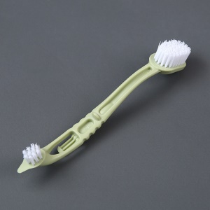 Brosse à chaussures de nettoyage à deux têtes avec poils fins PP à long manche