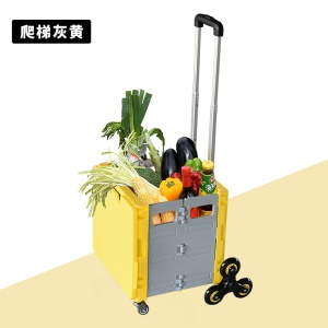 Chario pliable de courses en plastique avec roues universelles et couvercle 45L