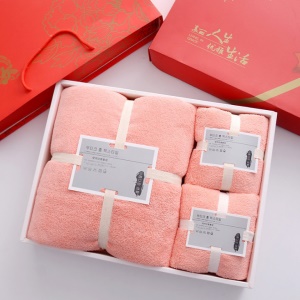 Ensemble de serviettes de toilette en peluche de corail (1*serviettes de bain +2*serviettes pour visage)