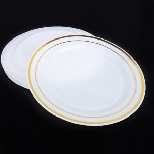 Assiette jetable en plastique PS épaissi 19cm * 19cm