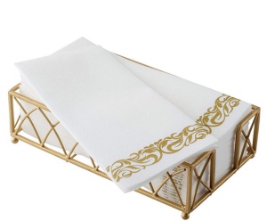 Serviette de table jetable en dentelle dorée papier en Pâte de bois vierge