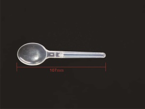 Cuillère pliante jetable en plastique transparent