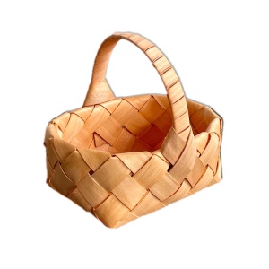Panier tressé en copeaux de bois 15 * 11 * 14cm