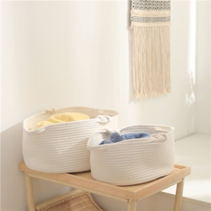 Panier de rangement de débris en coton tressé