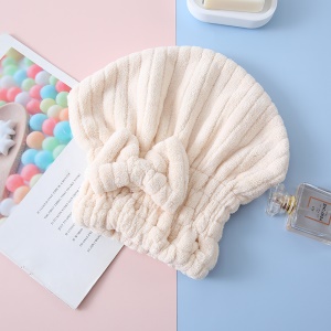Chapeau pour cheveux secs épais et doux en peluche de corail