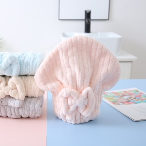 Chapeau pour cheveux secs épais et doux en peluche de corail
