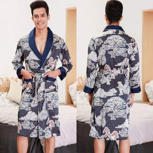 Pyjama homme à manches longues en soie