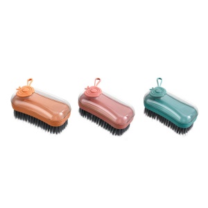 Brosse de nettoyage à poils doux distributeur de savon avec sangle à accrocher