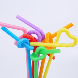 Pailles jetables en plastique pliées colorées 4000PCS