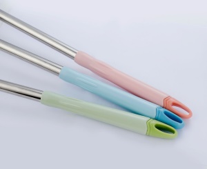 Ensemble de deux pièces brosse de toilette avec poignée en acier inoxydable