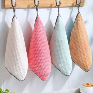 Chiffon en peluche de corail absorbant avec accroche