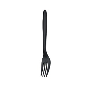 Fourchette en plastique jetable PS matériau transparent/noir