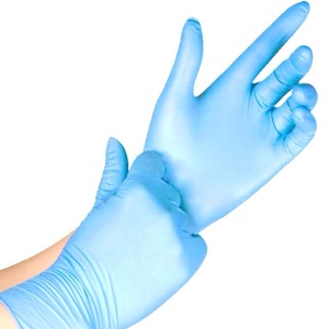 Gants jetables de nettoyage en nitrile bleu 0,11 mm d'épaisseur