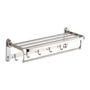 Porte serviette murale double couche en acier inoxydable