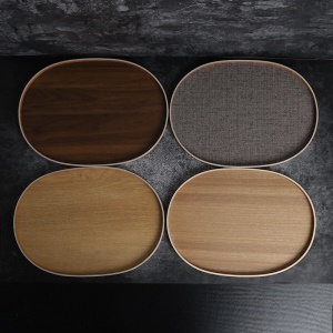 Plateau en bois elliptique 35 * 25 * 1,6 cm