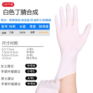 Gants jetables  caoutchouc butyronitrile épaissi résistant à l'usure